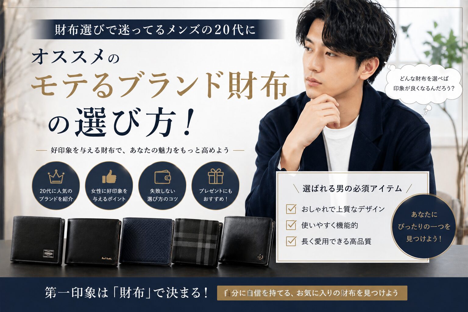 財布選びで迷ってるメンズの20代にオススメのモテるブランド財布の選び方！