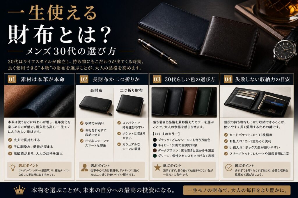 一生使える財布とは？メンズ30代の選び方