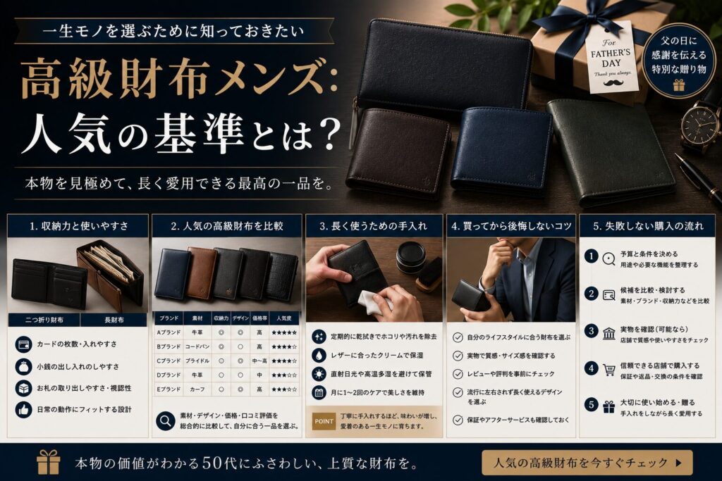 高級財布メンズ:人気の基準とは?
