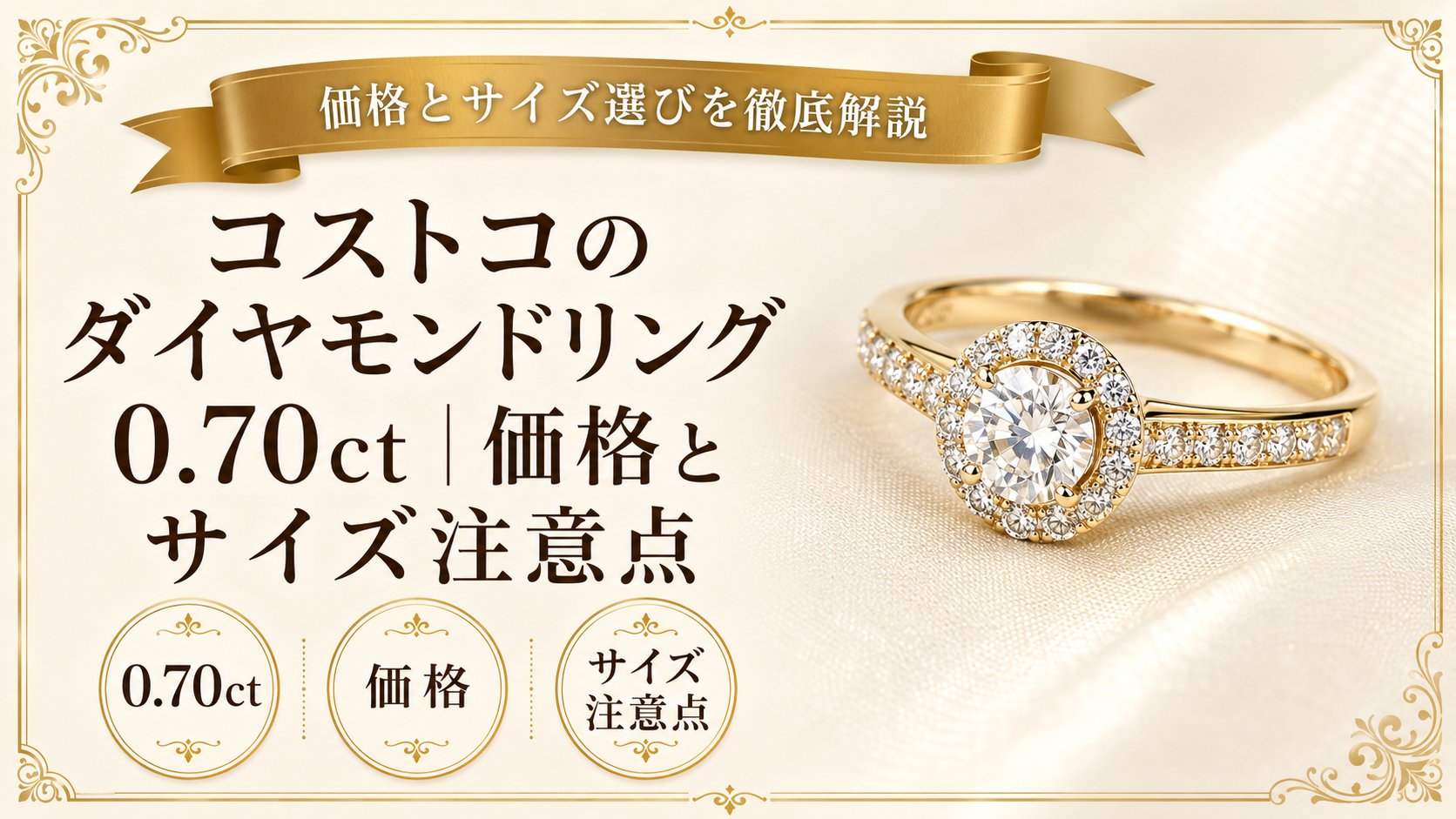 コストコのダイヤモンドリング0.70ct｜価格とサイズ注意点