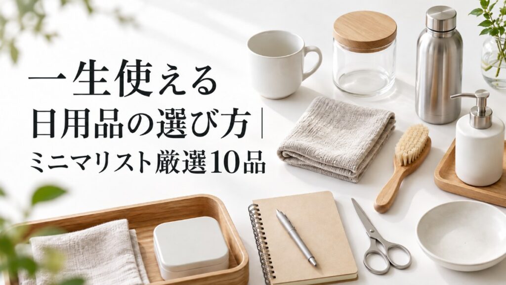 一生使える日用品の選び方|ミニマリスト厳選10品